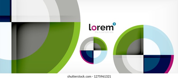Multicolored round shapes abstract background, vector illustration