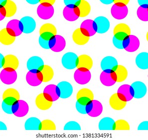Multicolored rounds pattern with transparent effect. Seamless vector 10 eps background for cover, design, textile,  banner, web and fabric