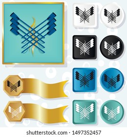 Multicolored rowing logo vector image