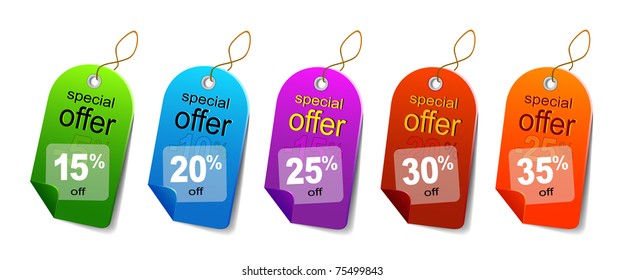 Multicolored sale labels