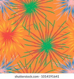 multicolored salute on an orange background