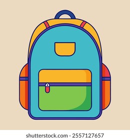 multicolored school bag vector illustration