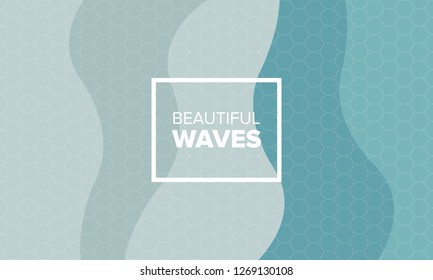 Multicolored sea background from waves and circles