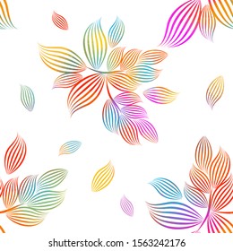 Multicolored seamless background of flowers. Vector