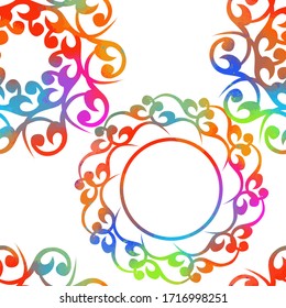 Multicolored seamless background. Rainbow background from round abstract patterns. Vector illustration