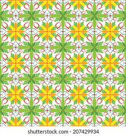 Multicolored seamless floral pattern on a white background