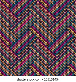 Patrón De Punto Gracioso Multicolored Seamless