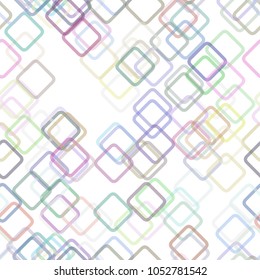 Multicolored seamless geometric square background pattern - vector graphic from random diagonal squares with opacity effect