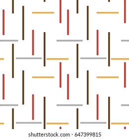 Multicolored seamless pattern with different figures. Vector abstract chaotic texture with geometrical shapes. Simple figures background.
