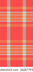 Multicolored seamless tartan plaid, discount background fabric textile. Order vector texture pattern check in red and orange colors palette.