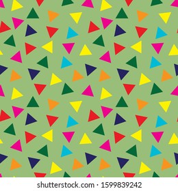 multicolored seamless triangle vector pattern on background. 