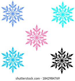 multicolored seamless vector patterns of snowflakes
