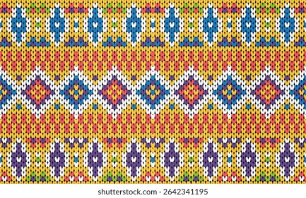 Padrão de tecelagem sem costura multicolorido decorado com um padrão trapezoide