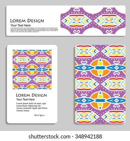 multicolored set of banners and header templates with tribal pattern, mandala. Vector illustration