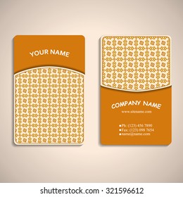 multicolored set of business cards with hand drawn tribal ornament, mandala, for greeting, invitation card, or cover. Vector illustration
