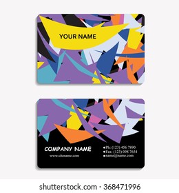 multicolored set of business cards with polygon pattern, for greeting, invitation card, or cover. Vector illustration