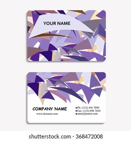 multicolored set of business cards with polygon pattern, for greeting, invitation card, or cover. Vector illustration