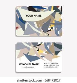 multicolored set of business cards with polygon pattern, for greeting, invitation card, or cover. Vector illustration