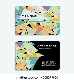 multicolored set of business cards with polygon pattern, for greeting, invitation card, or cover. Vector illustration
