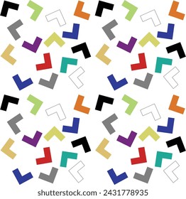 Multicolored Shape Pattern Resembling Confetti, Mat Board Samples, Puzzle Pieces, Letters