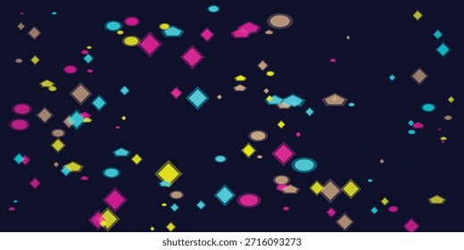Multicolored shapes on dark background