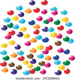 multicolored, shimmering balls, circles, rings