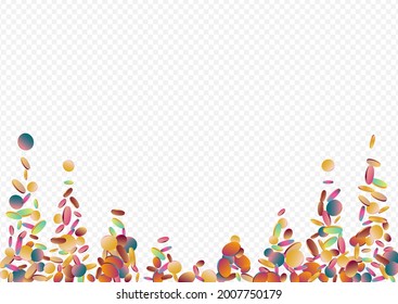Multicolored Shine Festival Transparent Background. Colored Invitation Dot Banner. Fun Wallpaper. Hologram Decoration Background.