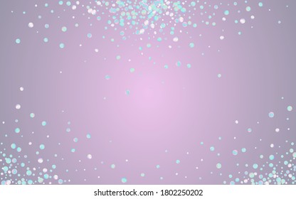 Multicolored Shine Top Blue Background. Holographic Abstract Circle Card. Invitation Design. Magic Vector Postcard.