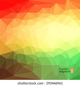multicolored shiny polygon, triangle, background, low poly, vector illustration.