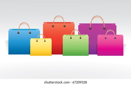 Multi-Colored Shopping Bags.