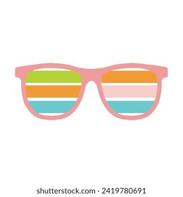 Ilustración de vectores de iconos de gafas de sol de obturador multicolor