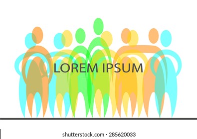 multicolored silhouettes of people. human vector icon. social people icons. white background