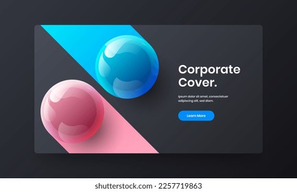Multicolored site vector design concept. Colorful 3D balls booklet illustration.