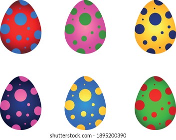 multicolored six chicken easter eggs