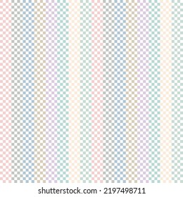 Multicolored small squares in pastel tones in patterns and backgrounds.