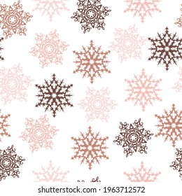 multicolored snowflakes seamless vector pattern, snow fall print seamless christmas pattern with multicolored snowflakes