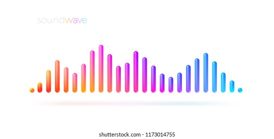 Multicolored sound wave equalizer. Vector illustration.