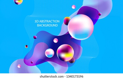 Multicolored space bubbles 3d cluster pastel shades decorative balls abstract vector illustration pearls new trendy