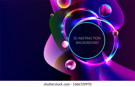 Multicolored space bubbles 3d cluster pastel shades decorative balls abstract vector illustration trendy pearls neon