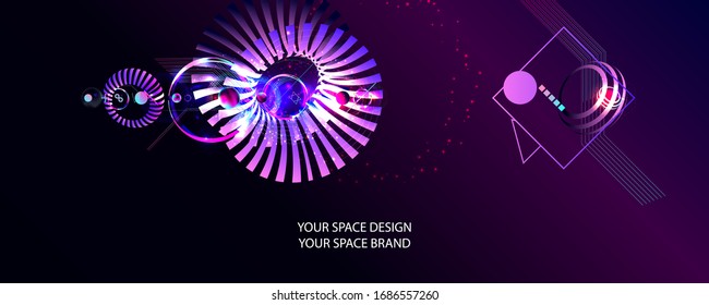 Multicolored space bubbles 3d cluster your space design shades. Your space brand decorative balls abstract vector illustration pearls new trendy