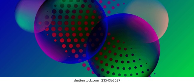 Multicolored space bubbles 3d cluster pastel shades decorative balls abstract vector illustration pearls new trendy