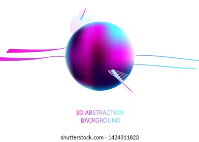 Multicolored space bubbles 3d line background cluster pastel neon shades decorative balls abstract vector illustration pearls new trendy