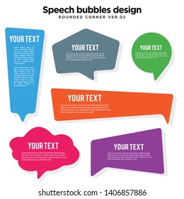 Multicolored speech bubbles in different shape set