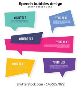 Multicolored speech bubbles in different shape set