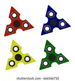 Multicolored spinners on a white background, concentration, game