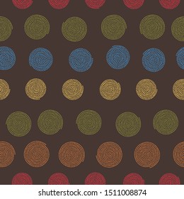 Multicolored spiral seamless pattern background.Perfect for stationary, textile and home decor projects.