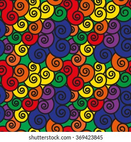 Multicolored spirals. Seamless pattern background. Elegant luxury texture for wallpapers, backgrounds and page fill.
