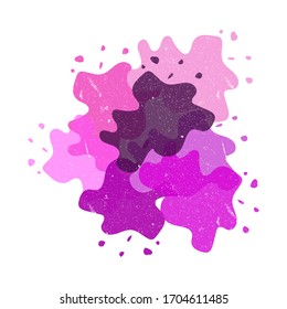 Multicolored splash watercolor blot with grunge textures. Vector illustration