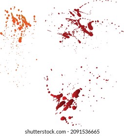 Multicolored splashes. Imitation of blood drops or paint splashes