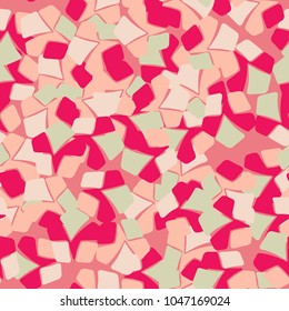 The multicolored splinters of the pentagons scattered randomly. Seamless elegant camouflage.